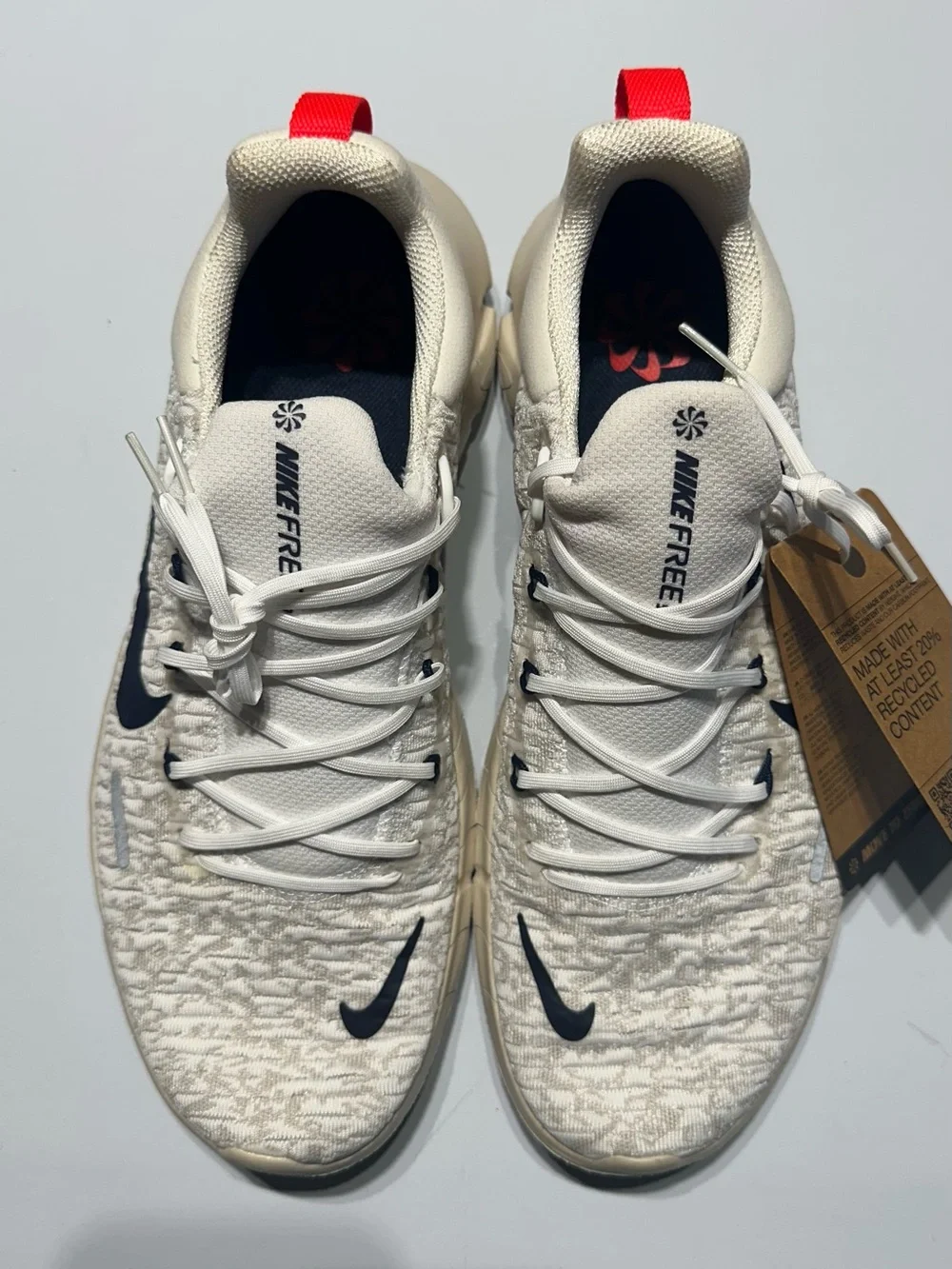 Nike Free Run 5.0 Next Nature White Obsidian Oreowood Running Shoes Mens Sz 10
